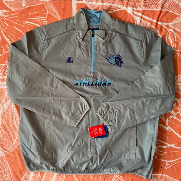 Salt Lake Stallions STARTER Quarter Zip Jacket - Picture 1 of 11